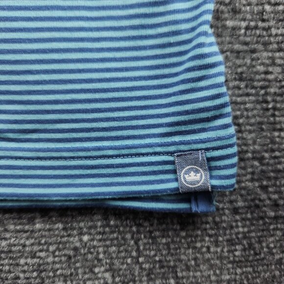 Peter Millar Seaside Polo Shirt Striped Blue XL Stretch Golf Short Sleeve Adult - Picture 8 of 11